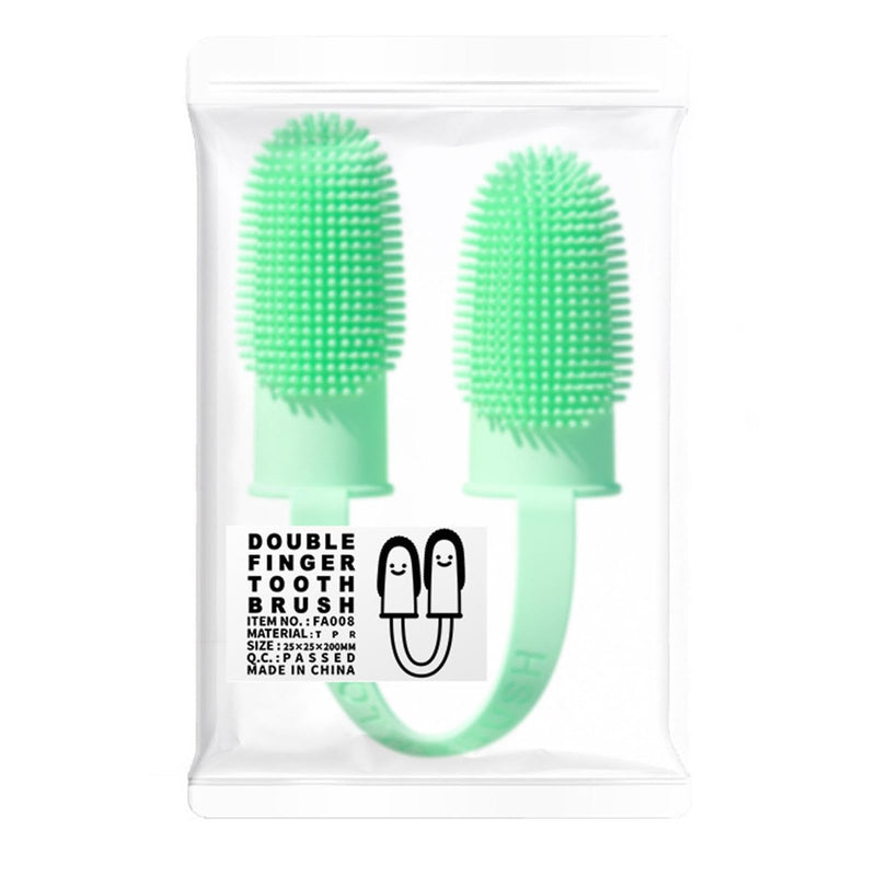 Dog Toothbrush Finger - Reusable Silicone Finger Brush for Dogs, Silicone Finger Brush | The Soft 360 Degree Two Finger Toothbrush for Pets com Cyan Blue 1 pc (pack of 1)