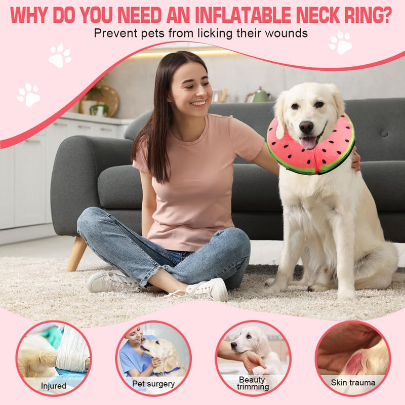 Inflatable Dog Collar, Leak Protection, Soft, Protective Collar, Dog Collar After Surgery, Dog Collar with Adjustable Buckle, Inflatable Dog Collar for Recovery After Surgery - M