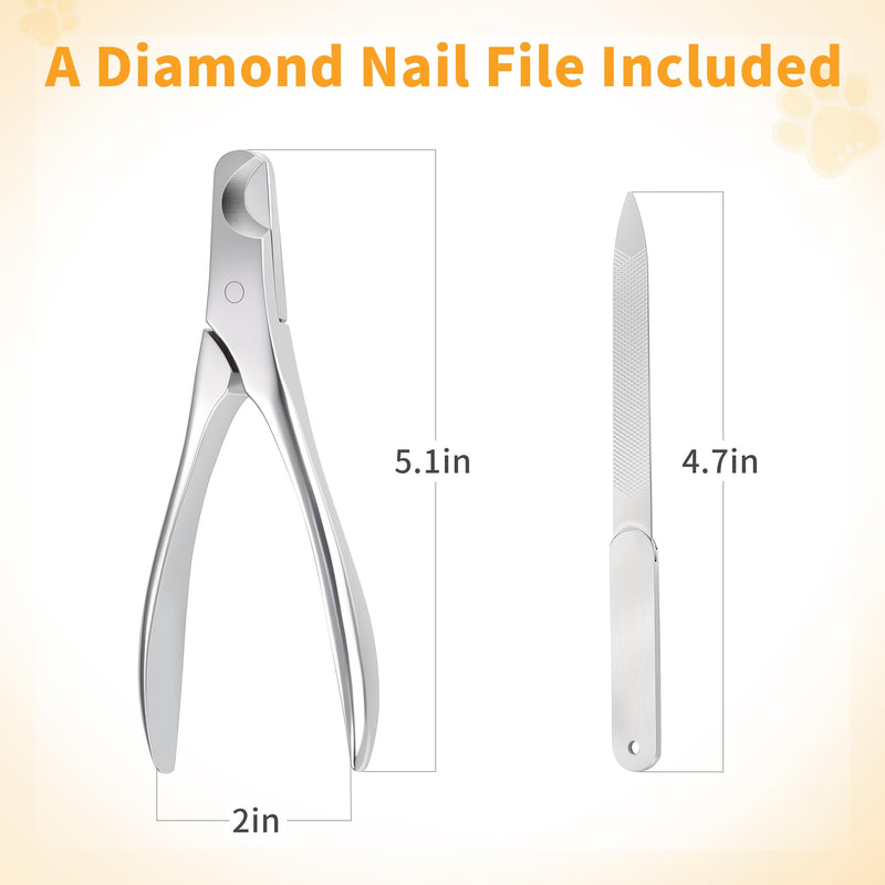 Dog Nail Clippers - All Steel Material, Dog Nnail Trimmers with Built-in Spring, Cat Nail Clipper for All Dogs Cats, Professional Pet Nail Clippers with Free Nail File