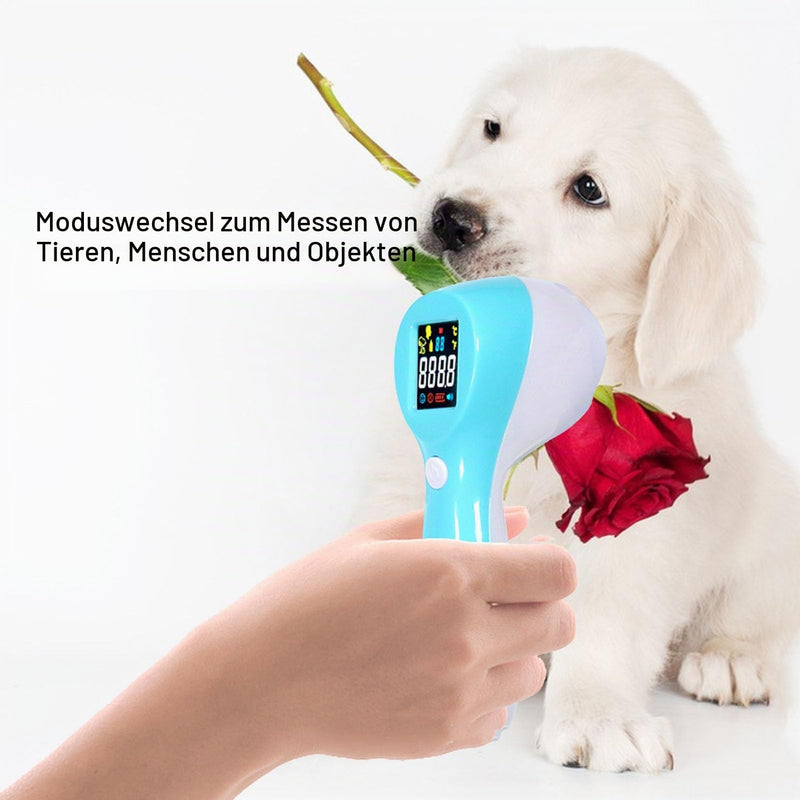 Infrared Thermometer, Fast Non-Contact Pet Thermometer, Multifunctional for Cats, Dogs, Cows, 2 in 1 Mode with Memory, Suitable for HSA