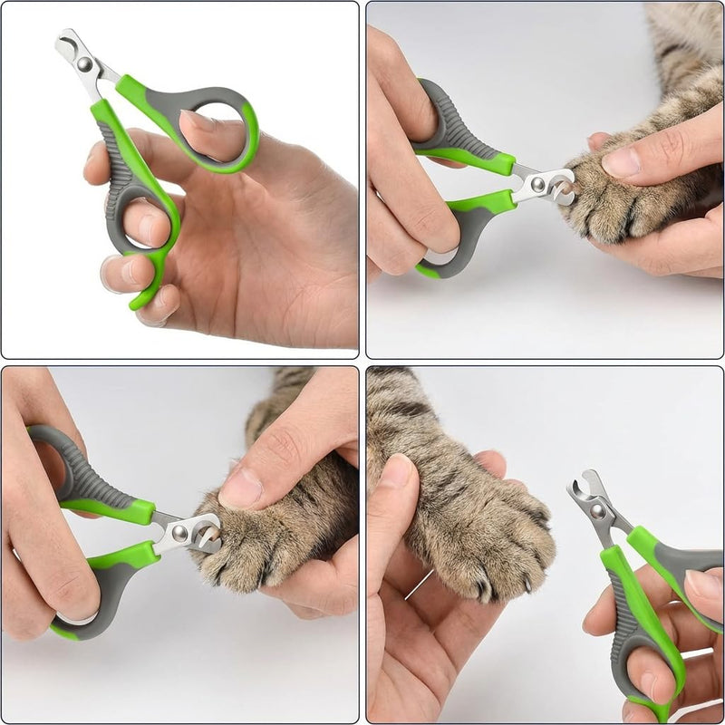 WePet Pet Nail Clippers U07.2, Professional Claw Trimmer, Scissor for Cats, Puppies, Kittens, Hamsters, Rabbits and Small Animals, Sharp, Safe, Small, Green/Grey #02 Green/Grey