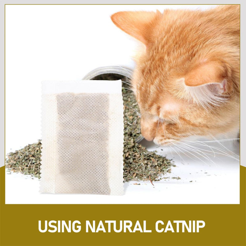 20 Individually Wrapped Catnip Tea Bags Made from Catnip. Promotes Drinking Behavior in Cats. Portable and Practical for Cats and Kittens