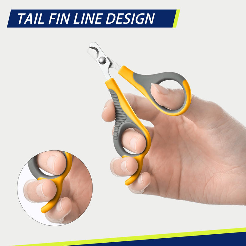 WePet Pet Nail Clippers (No. 07-2), Professional Claw Trimmer, Scissor for Cats, Puppies, Kittens, Hamsters, Rabbits and Small Animals, Sharp, Safe, Small, Grey/Yellow #01 Grey/Yellow - PawsPlanet Australia