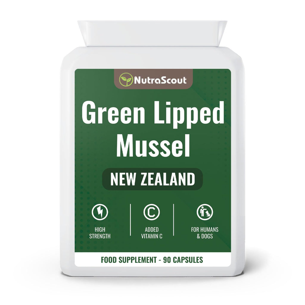 #1 Green Lipped Mussel for Humans and Dogs | New Zealand Sourced, UK Made Capsules with Added Vitamin C | Lab Tested With No Fillers | Joint Care Omega 3 Supplement | 3 Month Supply By NutraScout - PawsPlanet Australia