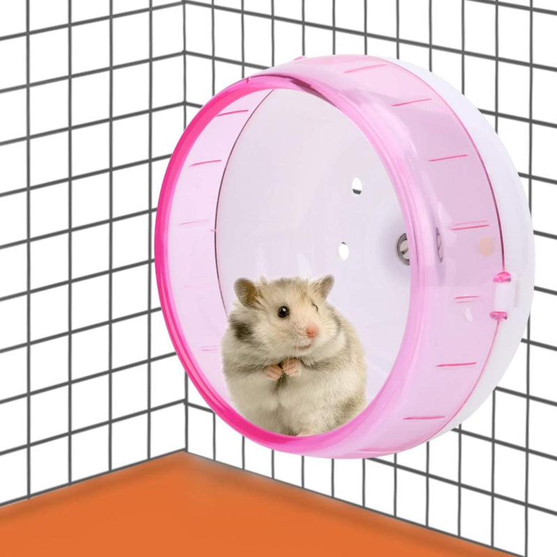 Hamster Wheel, Hamster Silent Roller Plastic Super Silent Roller Exercise Running Wheel Toy Hamster Wheel Silent for Small Pets Hamster Guinea Pig (Pink) Pink - PawsPlanet Australia