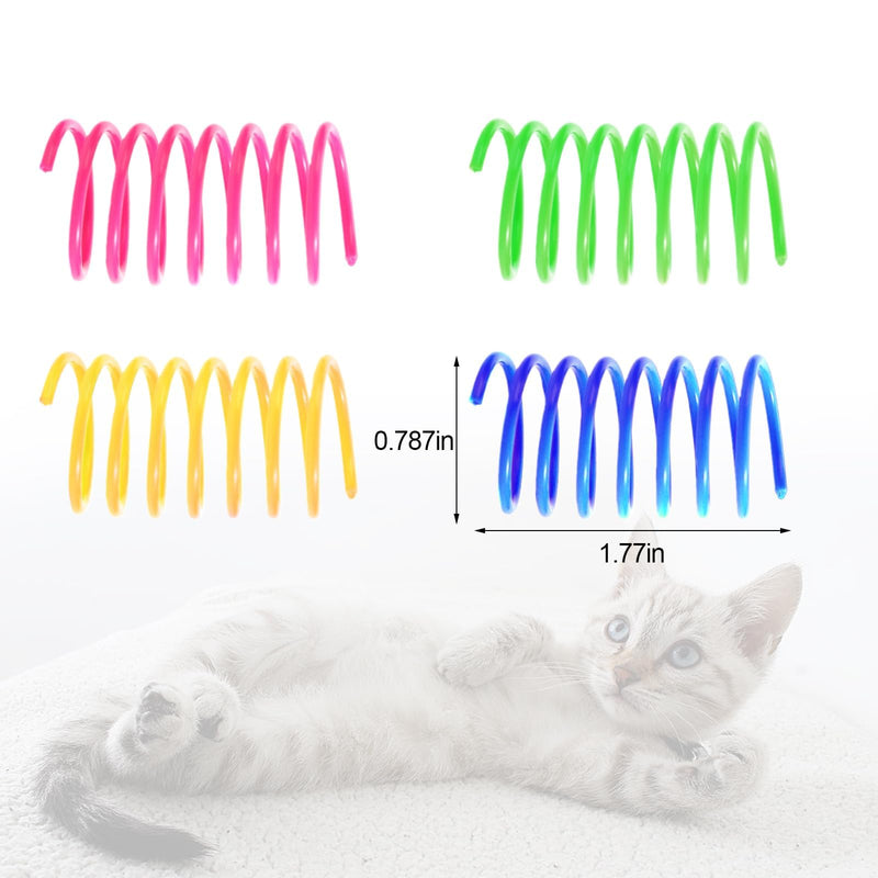 Shudyear Pack of 40 cat Coil Springs for Indoor Cats, Colourful and Durable Plastic Spring coils to Attract Cats, Chewing, Hunting, Interactive Toys for Cats and Kittens (40pc) 40pc - PawsPlanet Australia