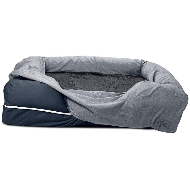 Floppy Dawg Bolster Dog Bed Replacement Cover. Fits PetFusion, JoyElf, BarksBar, and PuppBudd Sofa Style, Raised Rim, Pillow Side Models. Machine Washable, Fitted Slip-On. Large 36L x 30W. - PawsPlanet Australia