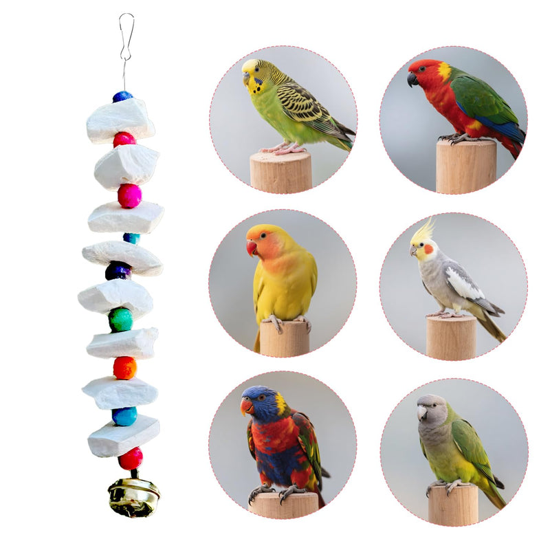 2 Pack Bird Toys with Millet Cuttlebone, Parakeet Toys, Bird Beak Grinding Tool, Cage Accessories for Parakeets, Cuttlefish Bone for Budgies, Cockatiels, Lovebirds, Green Cheeks, Small to Medium Birds - PawsPlanet Australia
