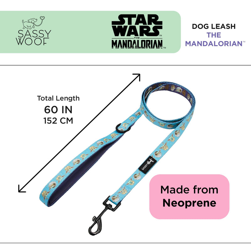 Sassy Woof Star Wars™ The Mandalorian™ Dog Leash 60-Inch with Neoprene Padded Handle - Comfortable, Durable, and Stylish for Small to Large Dogs - PawsPlanet Australia