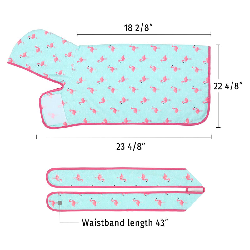 HDE Dog Bathrobe Super Absorbent Quick Drying Towel with Hood for All Dog Breeds Sizes S-XXL - Flamingos - S Small - PawsPlanet Australia