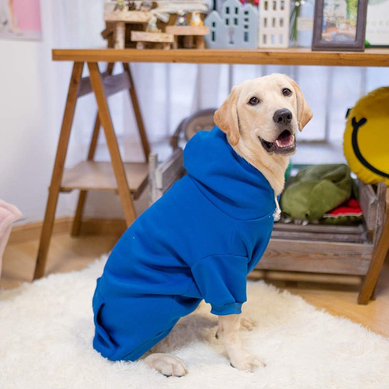 Basic Dog Hoodie - Soft and Warm Dog Hoodie Sweater with Leash Hole and Pocket, Dog Winter Coat, Cold Weather Clothes for XS-XXL Dogs X-Large (Pack of 1) Blue