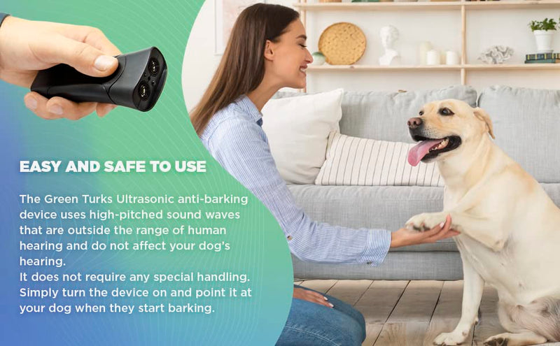 Ultrasonic Barking Deterrent Device – Stop Barking & Repel Aggressive Pets – Humane Training Tool, Anti Barking Device Outdoor Indoor, Bark Control, No Shock Collar Alternative, Portable LED