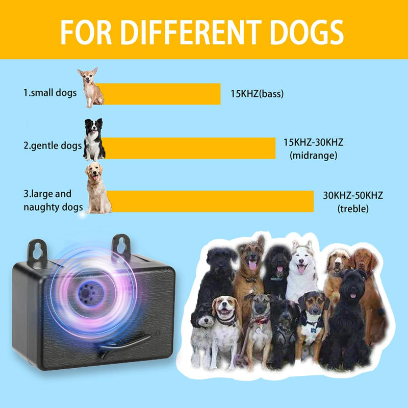 Ultrasonic Dog STOP Bark Silencer Anti Barking Device Dog Barking Deterrent Bark Box Indoor Outdoor Neighbors 50 Ft 3 Modes Dog Barking Behavior Training Safe Silencer Dog Barking Control Device - PawsPlanet Australia