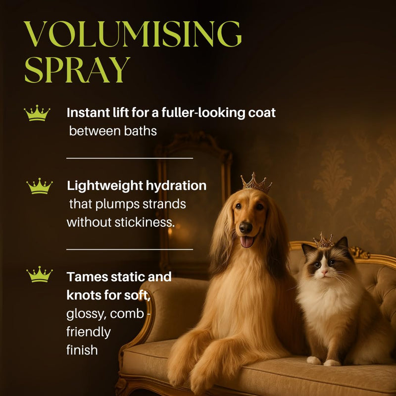 Barkin & Meowson Volume Boost Spray for Dogs & Cats 350ml / 11.83 fl.oz - Hyaluronic Acid & Coconut Water, Pet-Friendly Scent