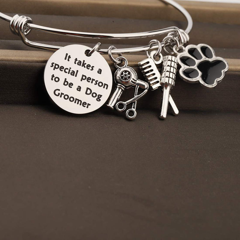 FOTAP Dog Groomer Gift Pet Groomer Gift Pet Groomer Bracelet Paw Print Charm Bracelet Dog Stylist Bangle Gift for pet Groomer dog Groomer bracelet - PawsPlanet Australia