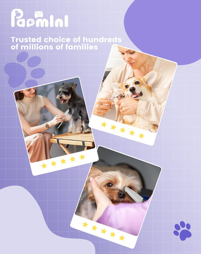 Dog Paw Trimmer with LED Light, 35dB Low Noise Paw Trimmers for Dog's Feet, 2 Speed Safety Electric Dog Clippers for Grooming, Rechargeable Cat Shaver for Paws, Ears, Face, Rump White - PawsPlanet Australia