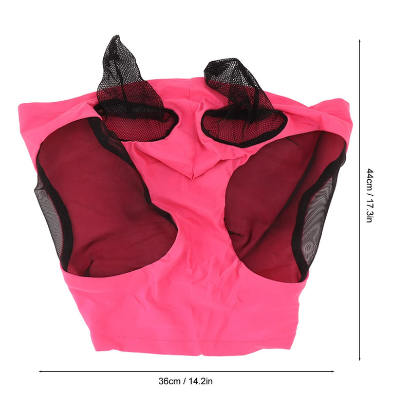 Horse Fly Mask, Professional Sun Comfortable Breathable Ears Protection Mesh Cover for Barn Horses Pink 44x36cm
