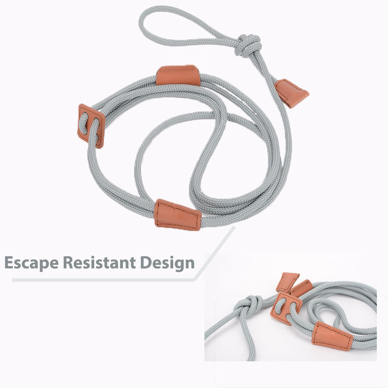 Pig Harness & Leash, Escape Prevention Adjustable Rope, All in One Design, All Life Stages Small to Medium Mini Pigs-5 Feet Long-Grey Grey - PawsPlanet Australia