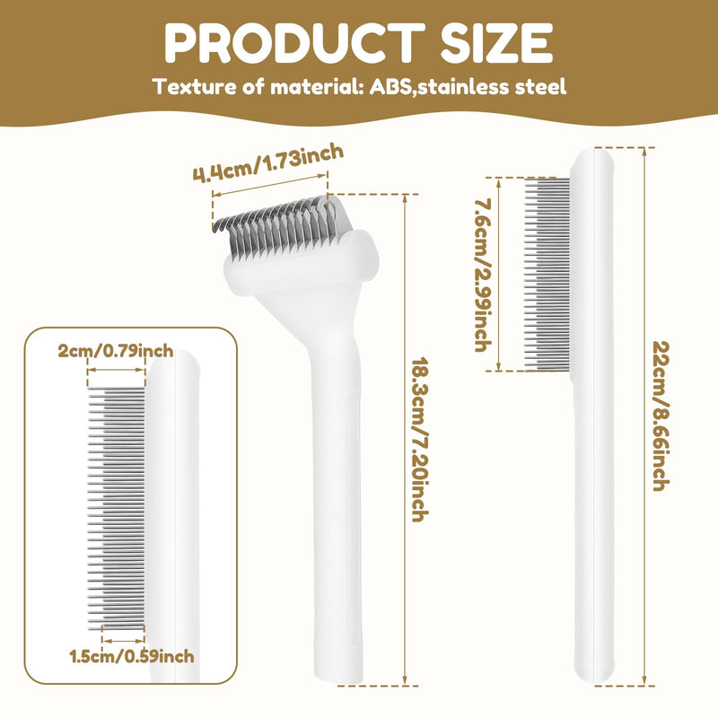 2Pcs Cat Hair Brush, Cat Brush for Indoor Cats Grooming and Shedding, ABS Knotting Comb, Efficient Defluffing Pet Deshedding Tools for Kitten Dogs - PawsPlanet Australia