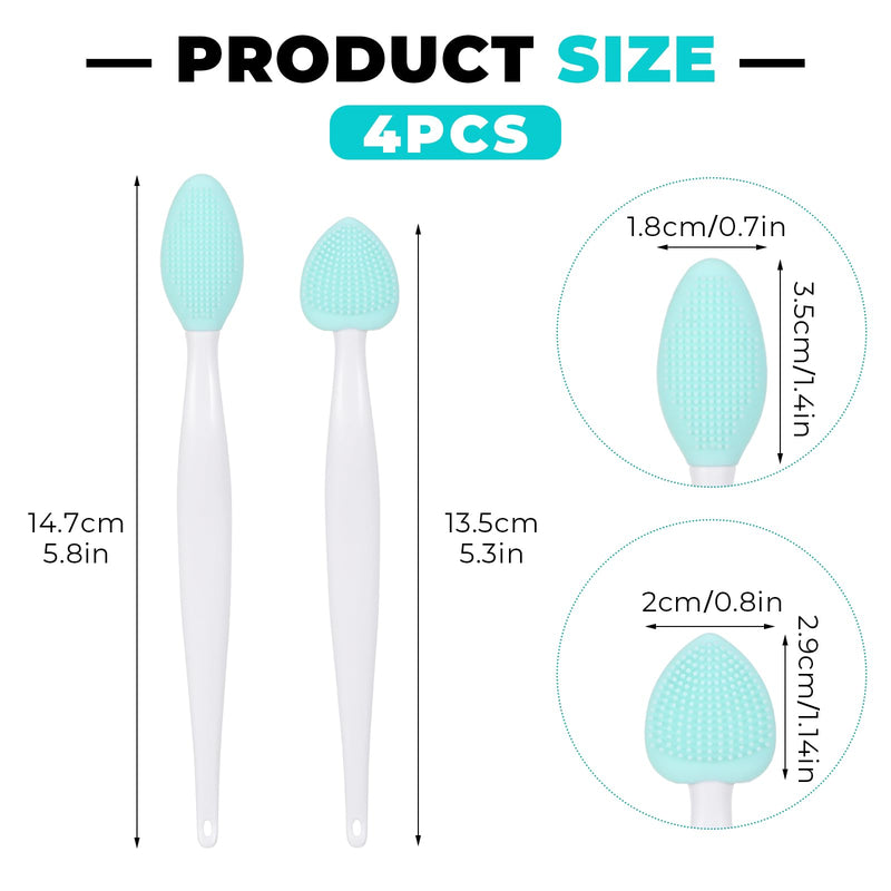 4Pcs Cat Acne Chin Treatment, Black Seed Brush Soft Silicone Cat Grooming Scraper Brush, for Cats Chin Acne & Blackhead Exfoliation, Double-sided Cat Brush 4Pcs - PawsPlanet Australia