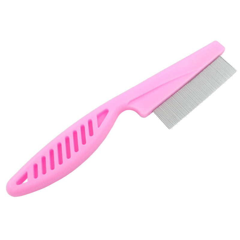 Flea Comb for Dogs and Cats, Metal Pet Lice Comb Fine Tooth Grooming Tool for Remove Anti Fleas and Flea Eggs(3pcs Pink) - PawsPlanet Australia