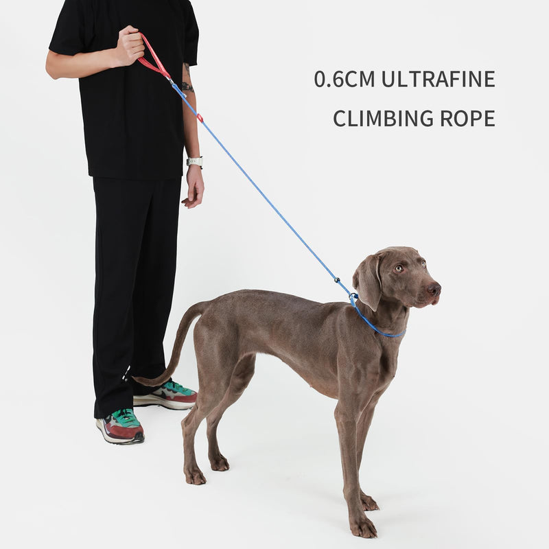 Dog Anti-Slip Leash 5FT with Metal Stopper - Durable No-Pull Training Lead for Small, Medium & Large Dogs - Comfortable Handle Nylon Rope, Tangle-Free Pet Walking Leash (Blue, 5.6FT) Blue - PawsPlanet Australia