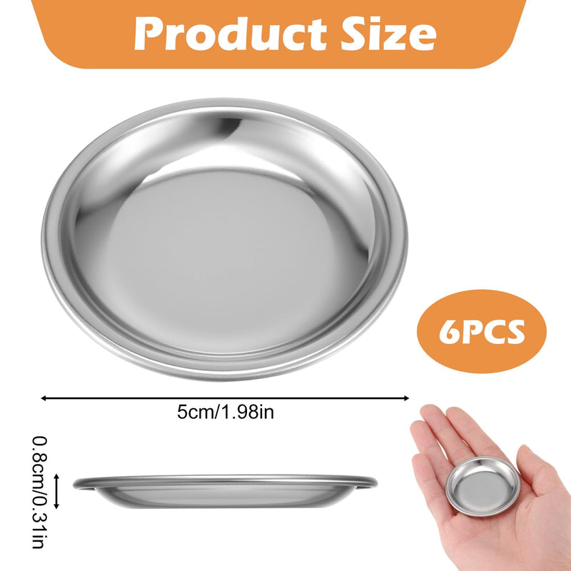 6 Pcs Hermit Crab Food and Water Bowl, Small Food Dish Water Dish Tiny Stainless Steel Feeding Dishes for Hermit Crab Cricket Snail Gecko Insect - PawsPlanet Australia