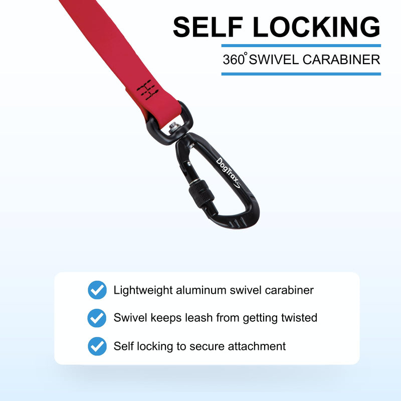 DogTraxs - Essential Dog Leash - Biothane Training Lead - for Small-Large Dogs - Waterproof & Odor Resistant - Self Locking Swivel Carabiner Durable - Made in USA - 3 Feet - Orange - PawsPlanet Australia