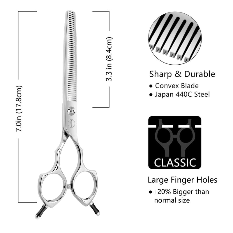 HASHIMOTO Dog Blending Shears for Large Hands,dog Texturizing Scissors,Cat Blender,45 teeth,7.0 inch,Light Weight. - PawsPlanet Australia