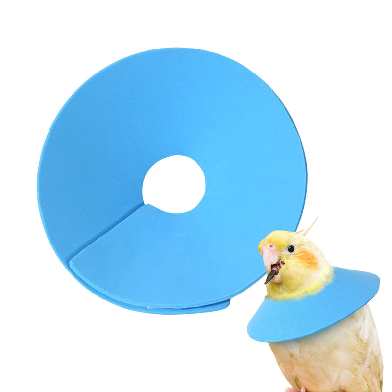 Adjustable, soft recovery collar for birds, hamsters, pigeons, rabbits, anti-licking, anti-bite wound protection cones for small pets, aftercare and daily use, blue, L