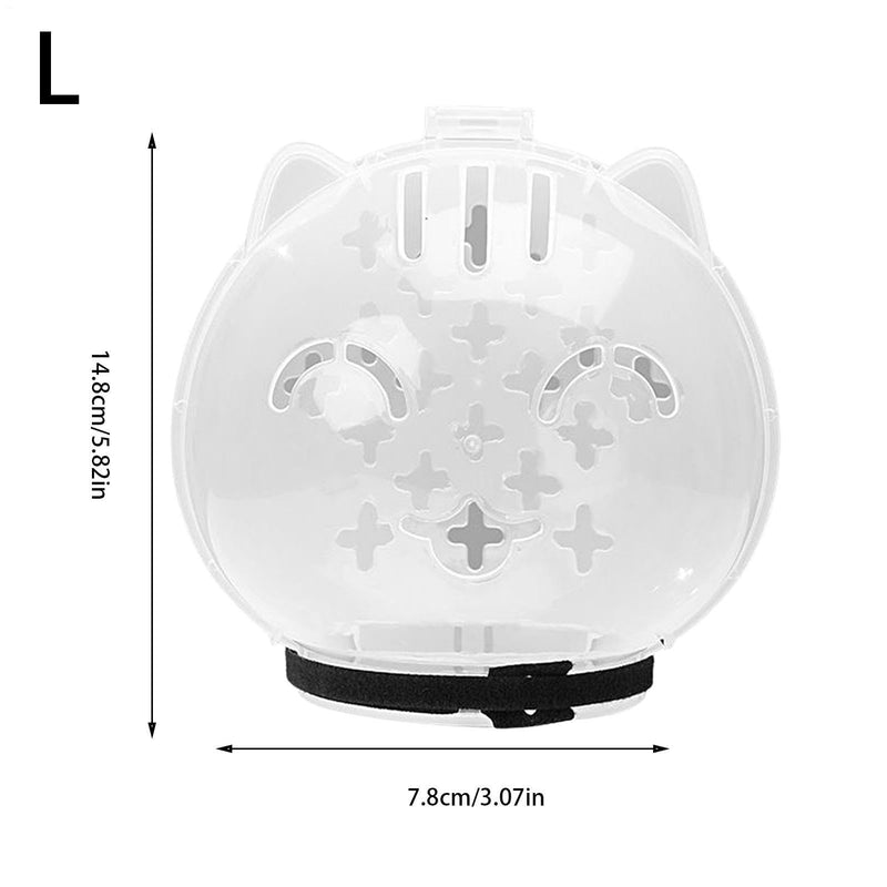 Transparent cat muzzle, adjustable bite protection, kitten astronaut helmet, chew guard | Small animal shaving system, safety device for grooming, for prevention, grooming aid