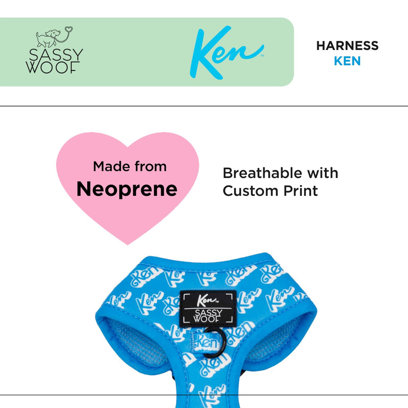 Sassy Woof Dog Adjustable Harness - Ken™ - L, Breathable Mesh, No Pull Design with Two D-Rings, Patented Design, Ideal for Large Dogs - Officially Licensed - PawsPlanet Australia