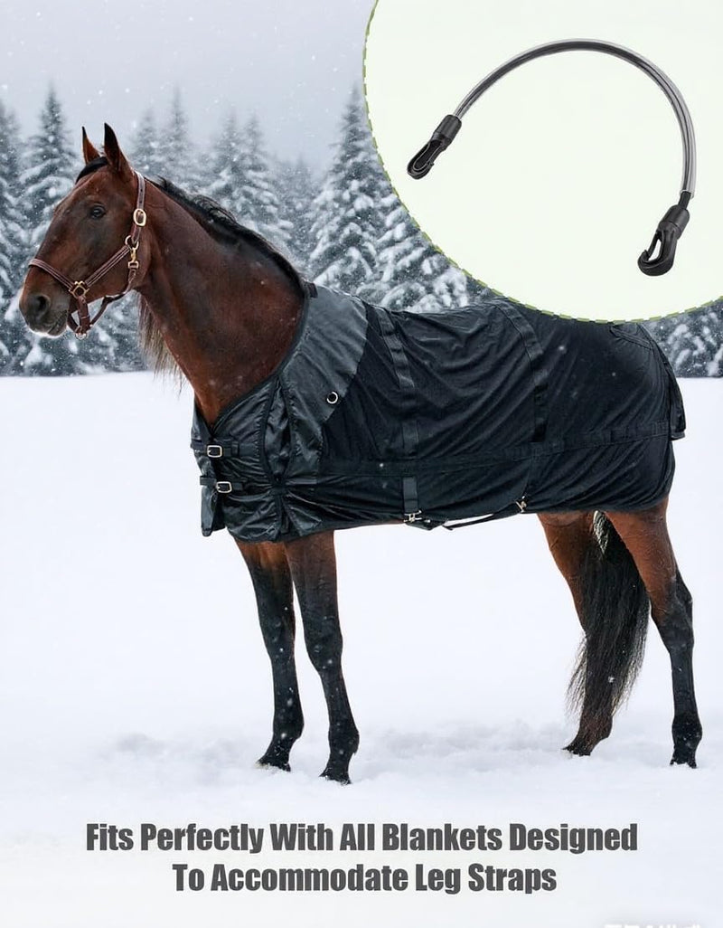4 Pack Adjustable Elastic Horse Blanket Straps with Double Ended Clips - Suitable for Horse Tails, Horse Blankets for Real Horses & More (20-30 Inches) - PawsPlanet Australia