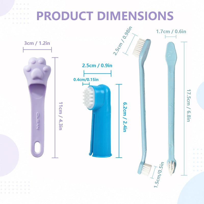 14 Pieces Dog Toothbrush Set, Silicone Finger Toothbrushes for Dogs and Cats, Double Brush, Reusable Teeth Cleaning Fingers Pads, Pet Dental Care Kit Oral Care, Portable Storage (14 Pieces) 14 Pieces