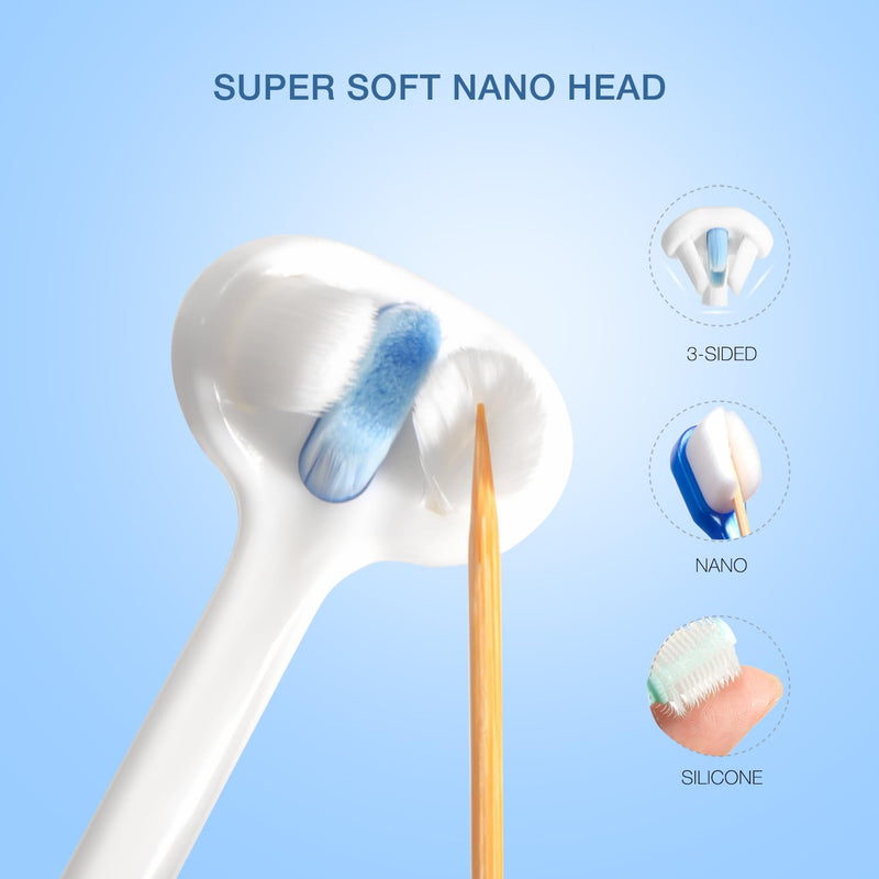Ultra Soft Nano Dog Toothbrush Kit for Small Breed, Silicone 360 Pet Tooth Brushes for Dogs Cat,Canine Dental Care Set of 3 Different Shapes - PawsPlanet Australia