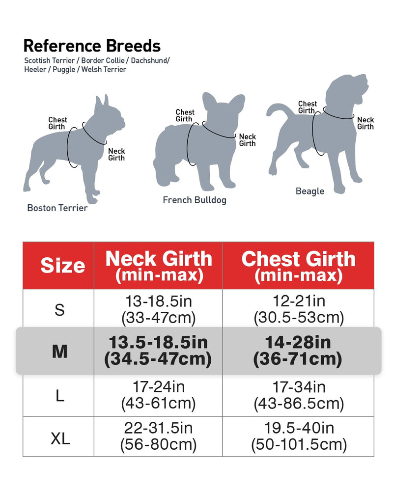 Joytale Dog Harness Medium No Pull Harness for Dogs with 2 Leash Clips, Adjustable Soft Padded Dog Harness Reflective with Easy Control Handle for Walking and Training, Red, M M (Pack of 1)