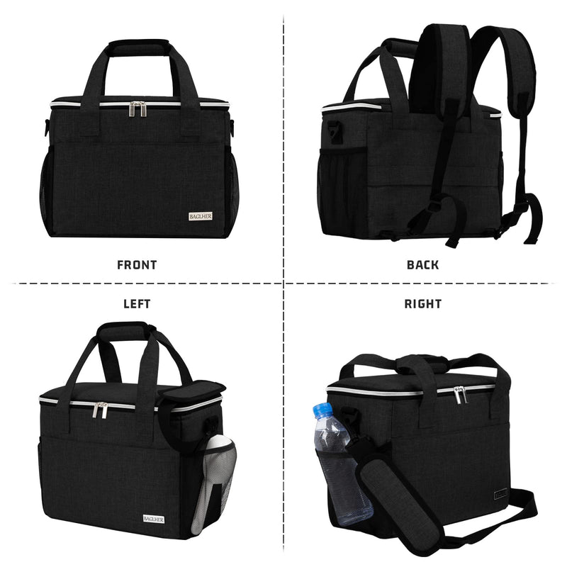 BAGLHER Dog Travel Bag Backpack Pet Supplies Backpack Pet Accessories Storage Bag 5-Piece Set with Shoulder Strap 2 Lined Pet Food Containers 4 Foldable Feeding Bowls Essential Kit for Pet Travel Black Medium - PawsPlanet Australia