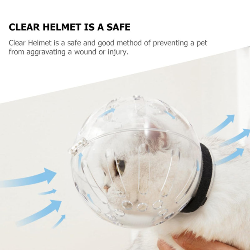Breathable cat helmet made of ABS. Safe cat rescue helmet after surgery. Prevents biting and licking for cats after procedure.