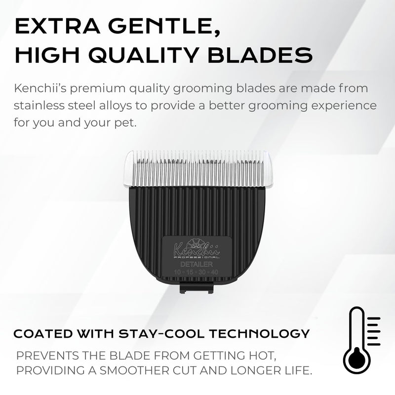 Kenchii Flash Clipper Blade (Fine Detailer) Only Compatible with Flash Clipper, Black & White Fine Detailer - PawsPlanet Australia
