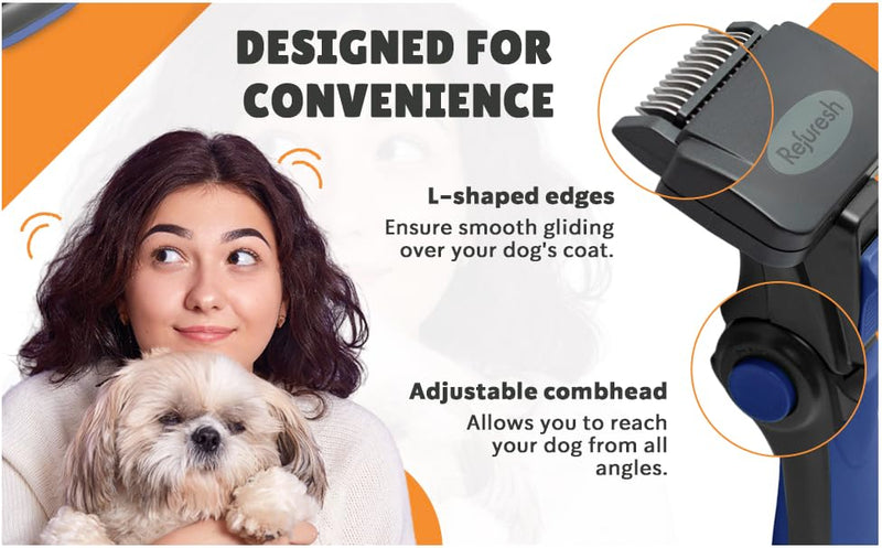 Deshedding Dog Brush for Long Hair (Small,Red) – Gentle Deshedding tool for Dogs & Cats – Reduces shedding, without damaging topcoat. Removes Loose Fur & Dead Undercoat. Small red - PawsPlanet Australia