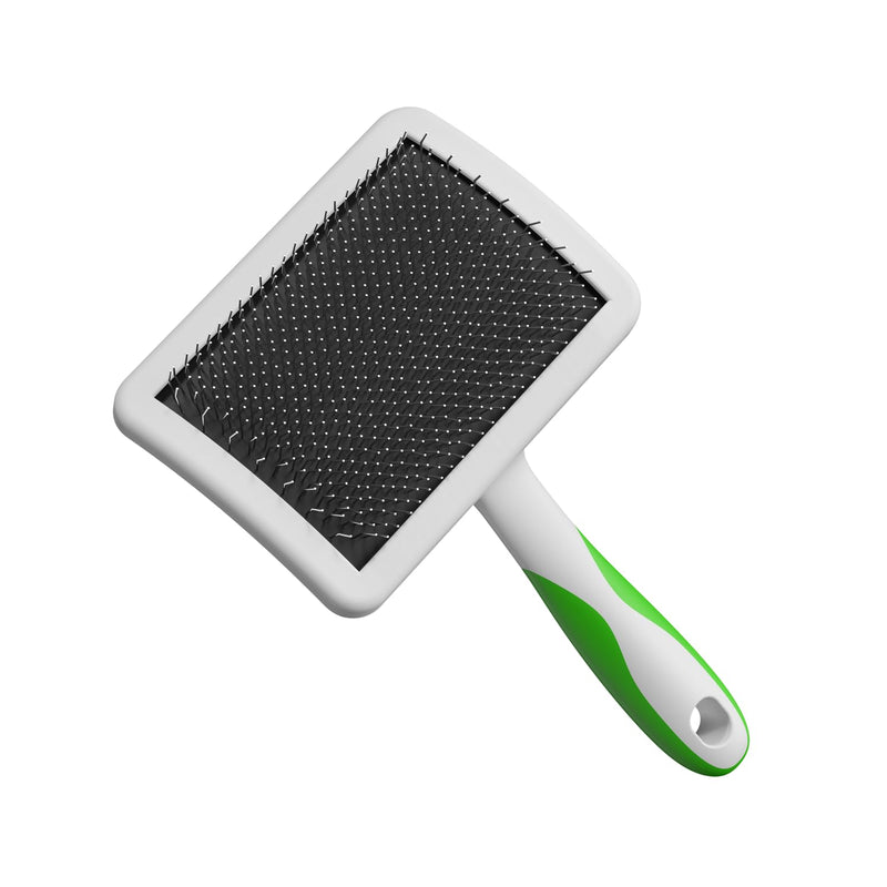 Andis 68540 Self-Cleaning Animal Slicker Brushes with Curved Stainless-Steel Bristles for All Breeds - Reduces Shedding by Up to 90%, Removes Tangles, Dirt & Loose Hair – Large, Green - PawsPlanet Australia