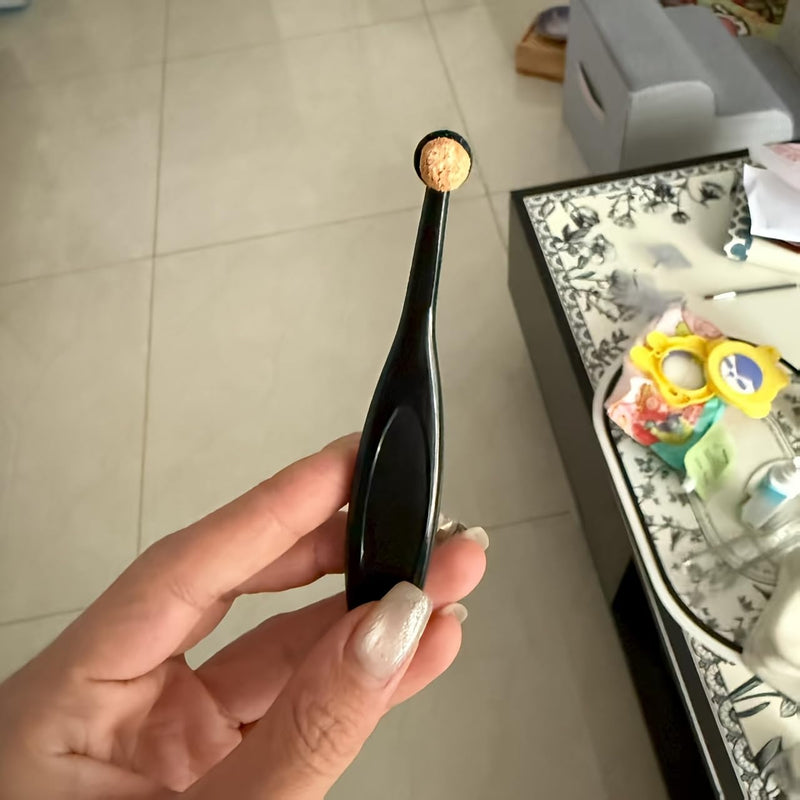 Pet Eye Cleaner Soft Brush Rounded Tip Gentle Design for Cat and Dog Tear Stain Cleaning, Daily Grooming Home Travel, Black