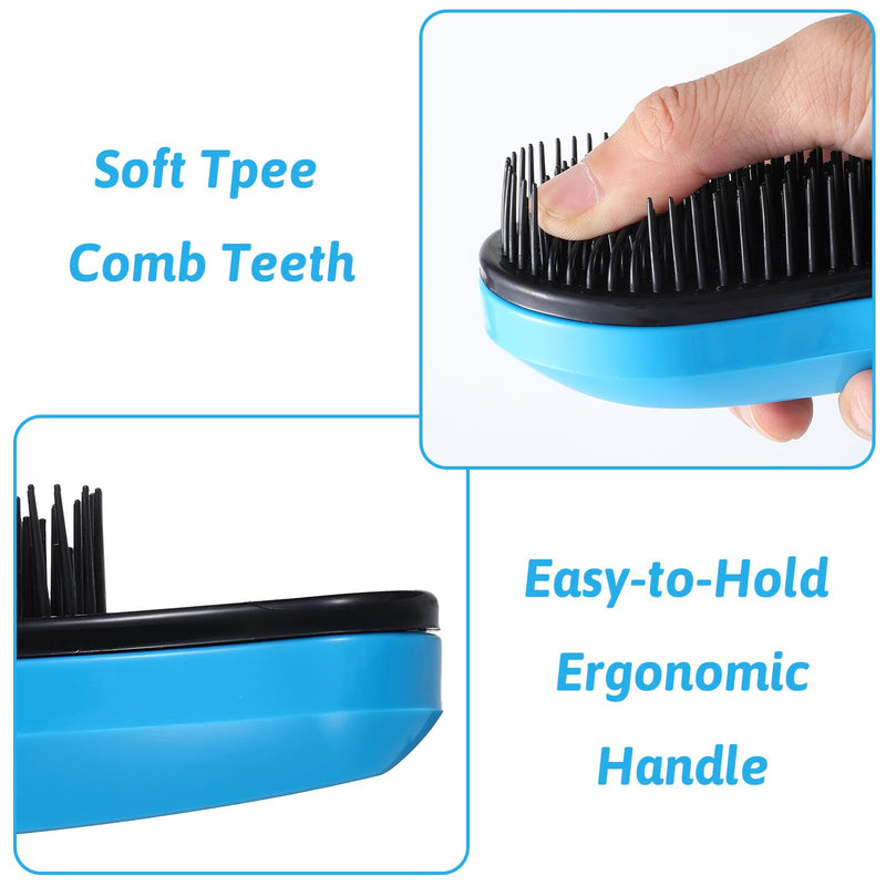 Small Dog Brush, Puppy Brush Grooming Tool, Gentle Cleaning Slicker Hair Brushes Remover for Teddy Yorkies Maltese Shih Tzu Chihuahua Cats Rabbits (Blue)
