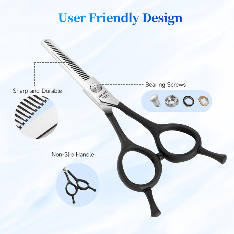 4.5" Small Dog Grooming Scissors with Comfortable Non-slip Handle and Safety Round Tip 440C Thinning Sharp Blades Dog Shears for Eyes, Ears and Paws Easy to Use. Thinning Scissors - PawsPlanet Australia