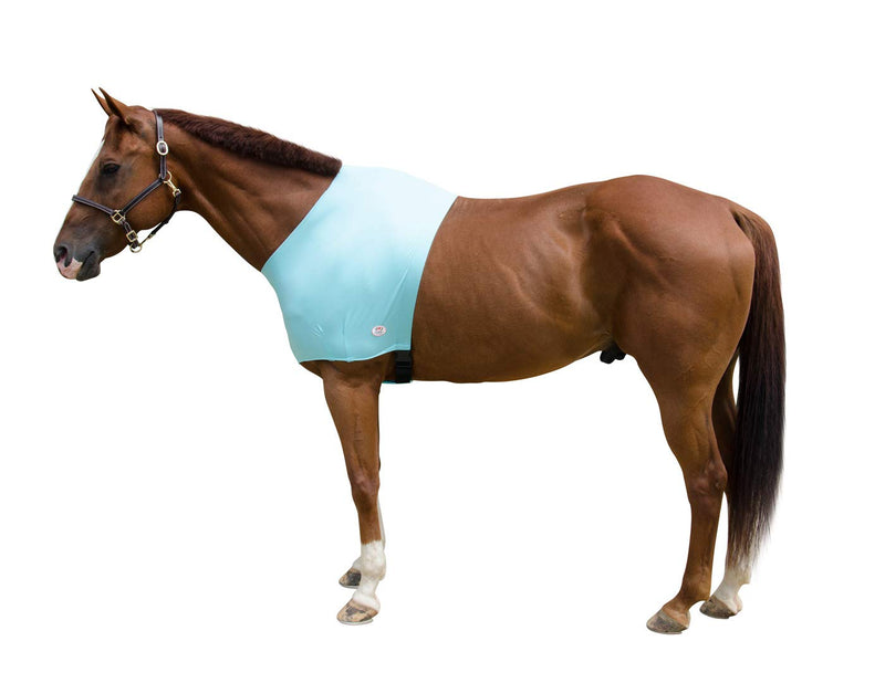 Derby Originals Comfort Stretch Lycra Sleazy Horse Shoulder Guard Caribbean Blue Large Horse (78" - 82") - PawsPlanet Australia