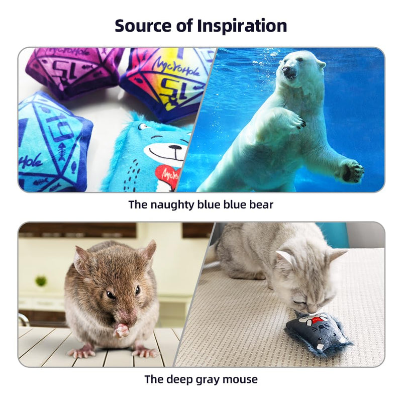 Cat Toys Catnip Toys Soft Plush Mouse Catmint Interactive Cat Kicker Toys with Crinkle Sound for Indoor Kitten Cats (8Mixed Colors) 8Mixed Colors - PawsPlanet Australia