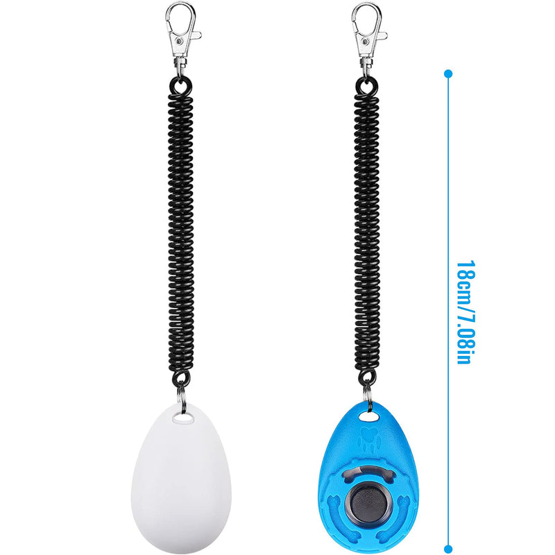 Dog Clicker for Training, 2 Pack Dog Training Clicker, Clicker Dog Training with Wrist Strap, Pet Training Clicker, Perfect for Dog Cat Puppies Behavioral Training (Blue and White) Blue and White - PawsPlanet Australia