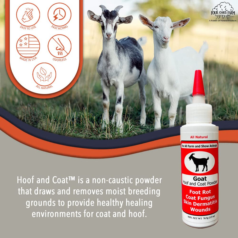 Goat Hoof & Coat Powder - Wound Care, Heals/Prevents Foot Rot, Skin Problems - All Natural, Non-Caustic, Easy to Use (2.5 oz) 2.5OZ - PawsPlanet Australia
