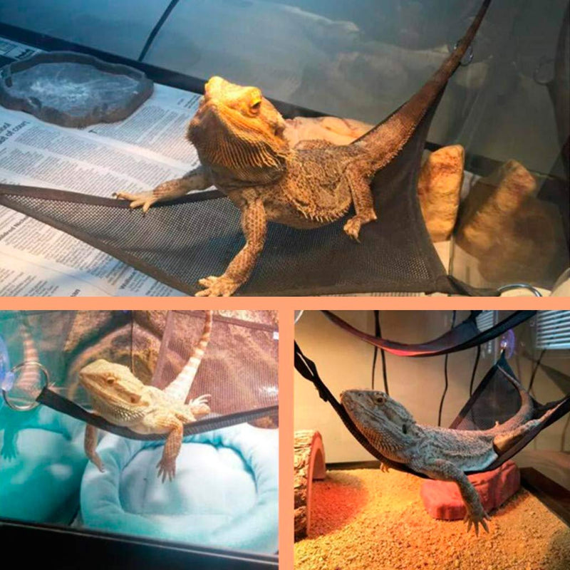 2Pcs Bearded Dragon Lizard Hammock - Breathable Mesh Geckos Hammock Reptile Hammock, Suitable for Lguanas, Axolotls, Anoles, Geckos, Snakes, Chameleon Medium - PawsPlanet Australia