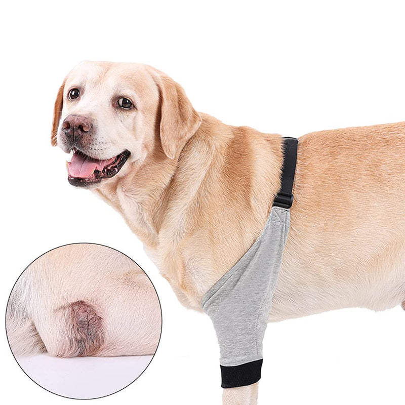 HDKUW Dog Elbow Protector for Calluses,Dog Recovery Suit for Front Legs,Cone Collar Alternative to Stop Licking Elbow Wounds,Elbow Cover Sleeve for Small Medium Large Dog Grey XL - PawsPlanet Australia
